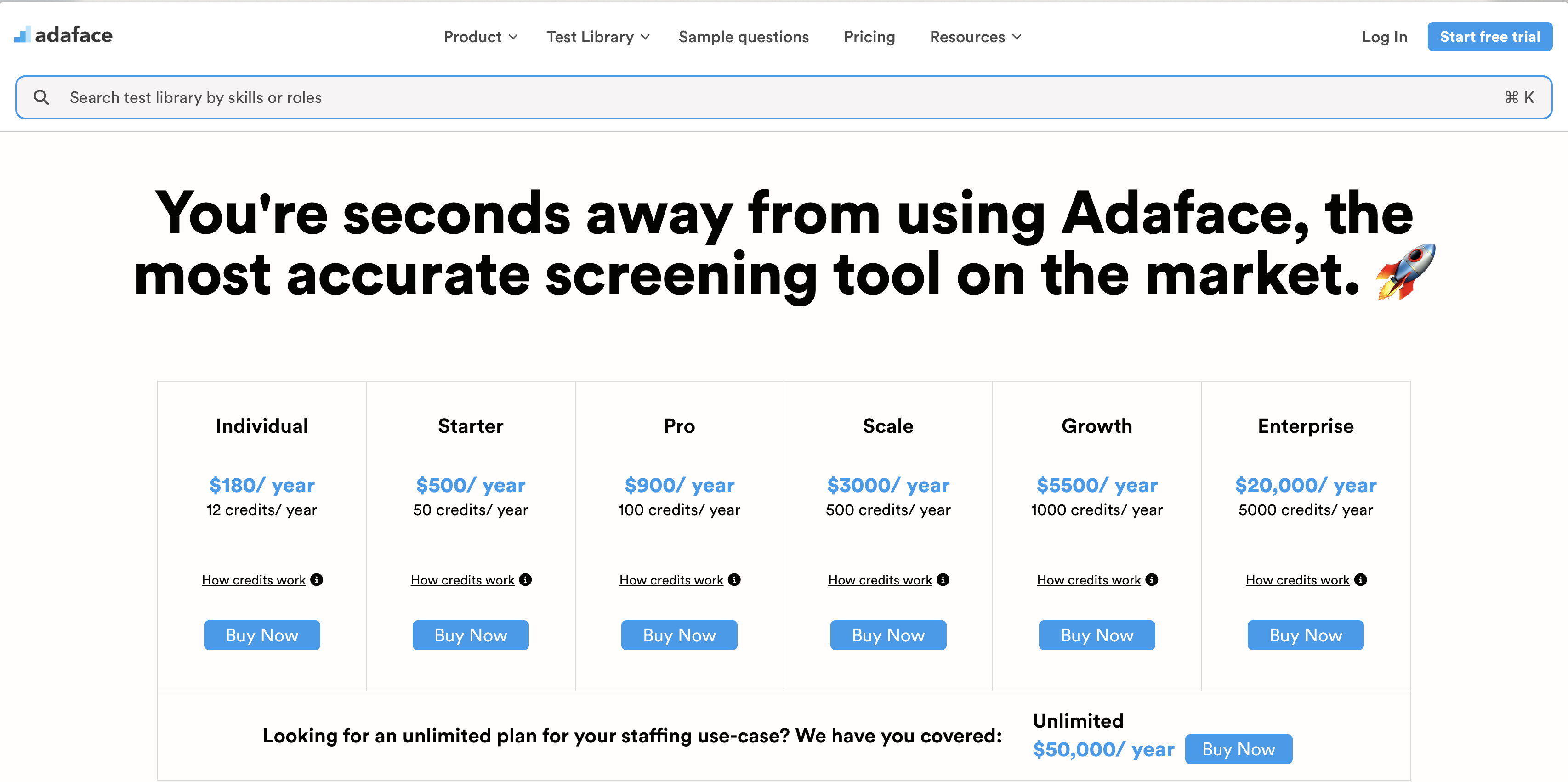 Adaface pricing