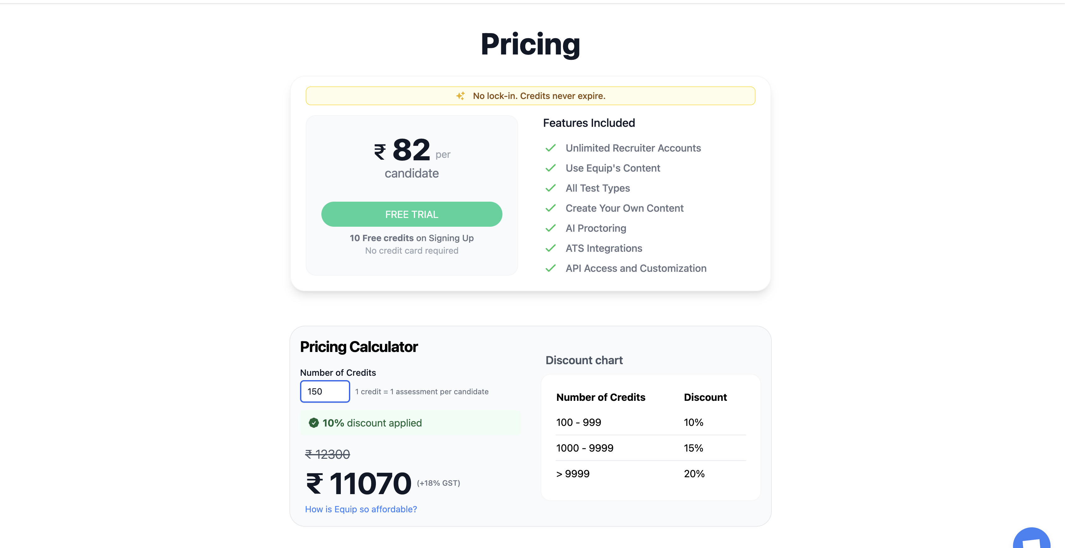 Equip Pricing