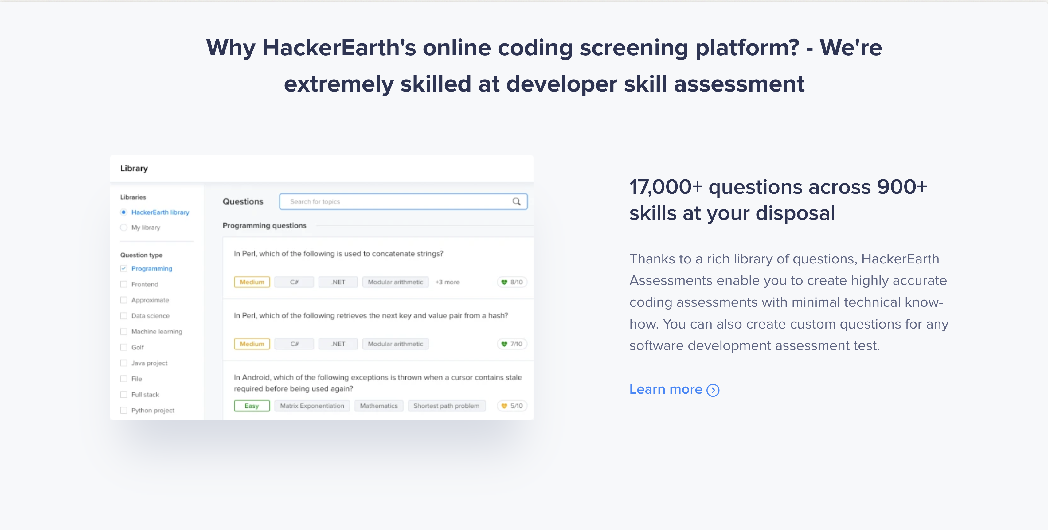 HackerEarth test library