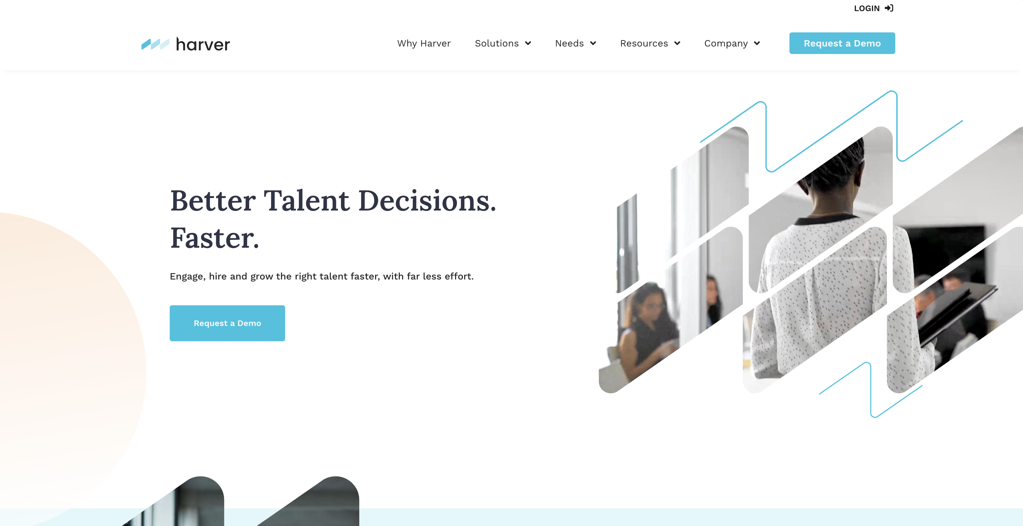 Harver landing page