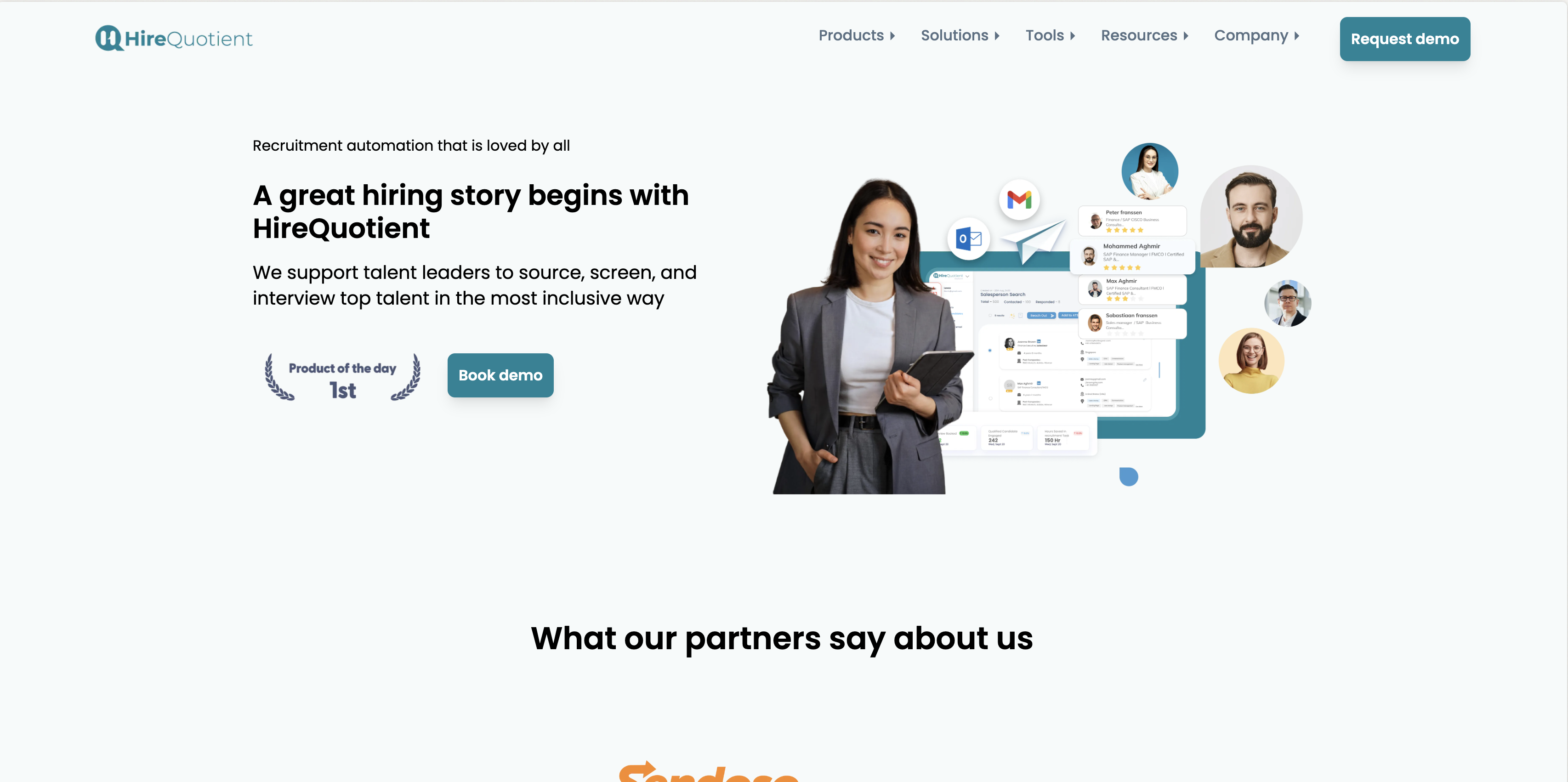 HireQuotient landing page