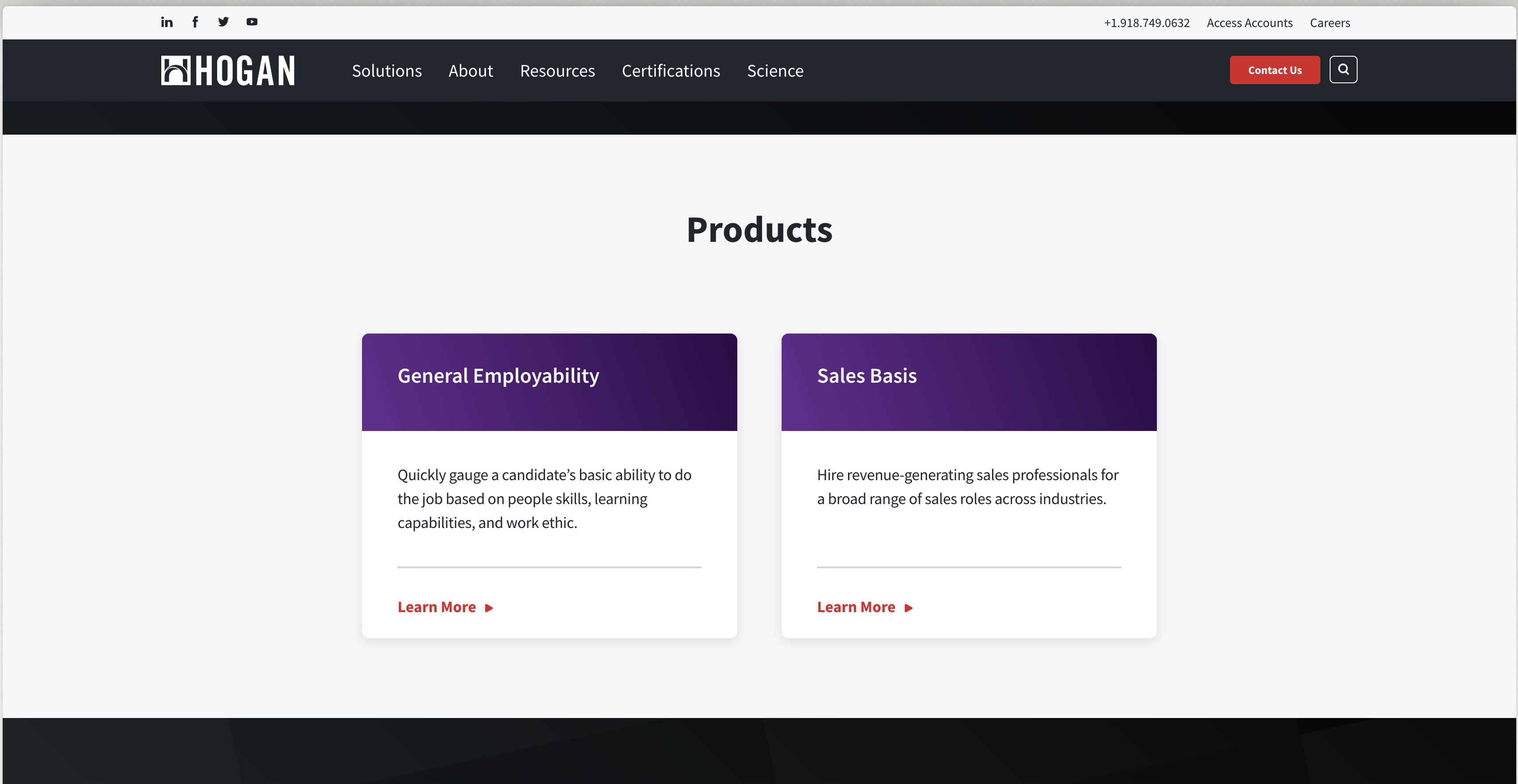 Hogan Assessments test library