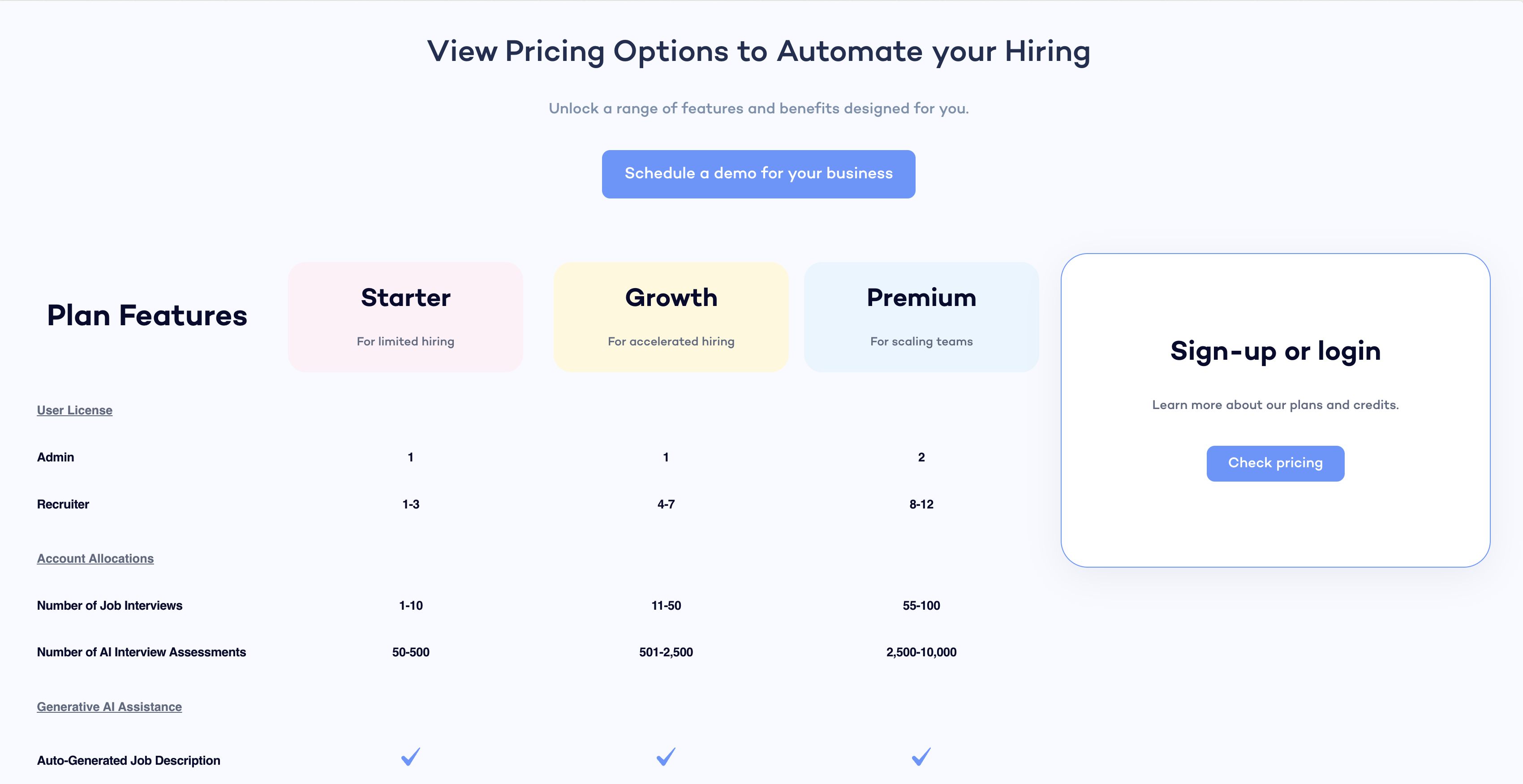 Interviewer AI Pricing