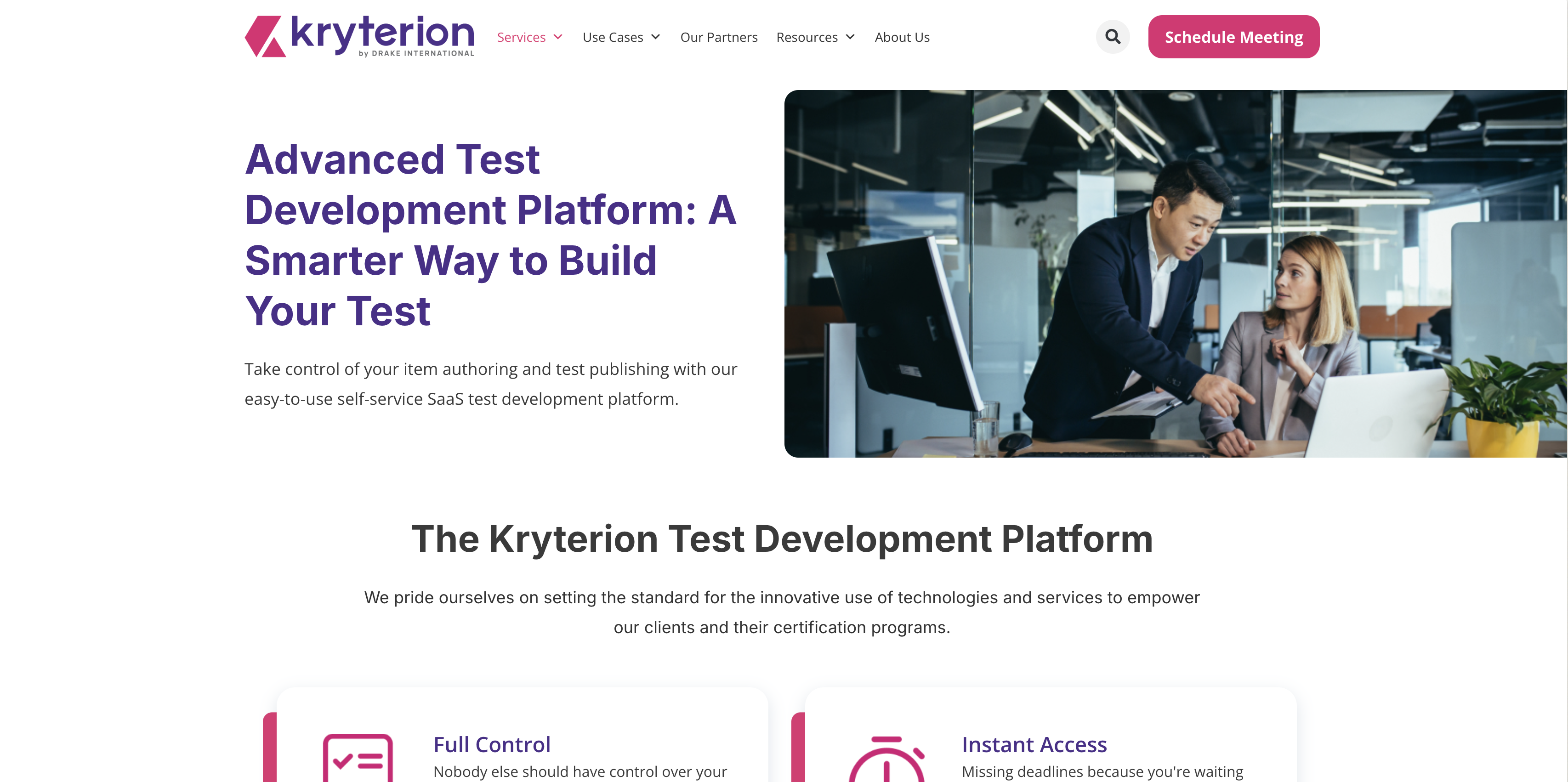 Kryterion landing page