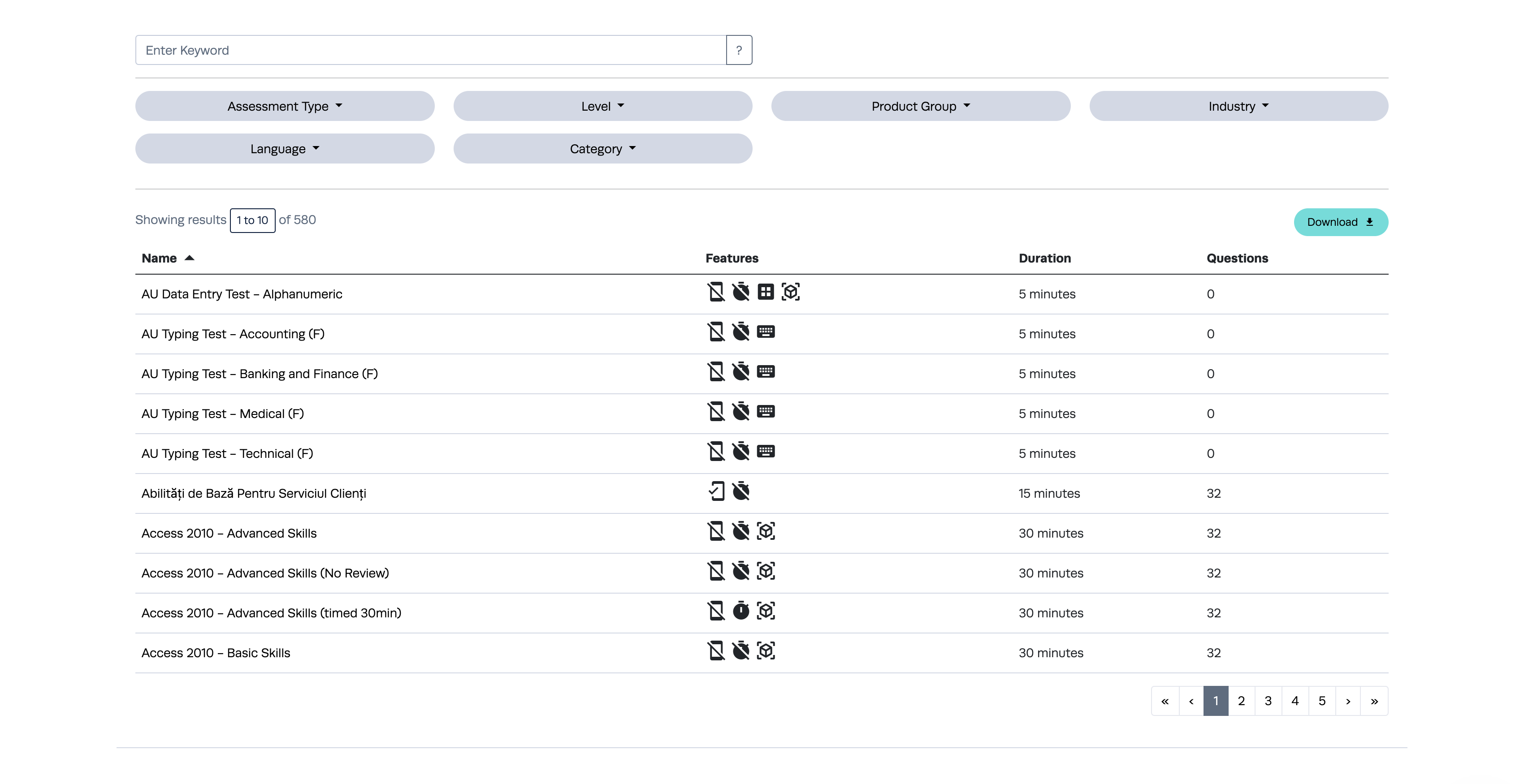 Symphony Talent test library