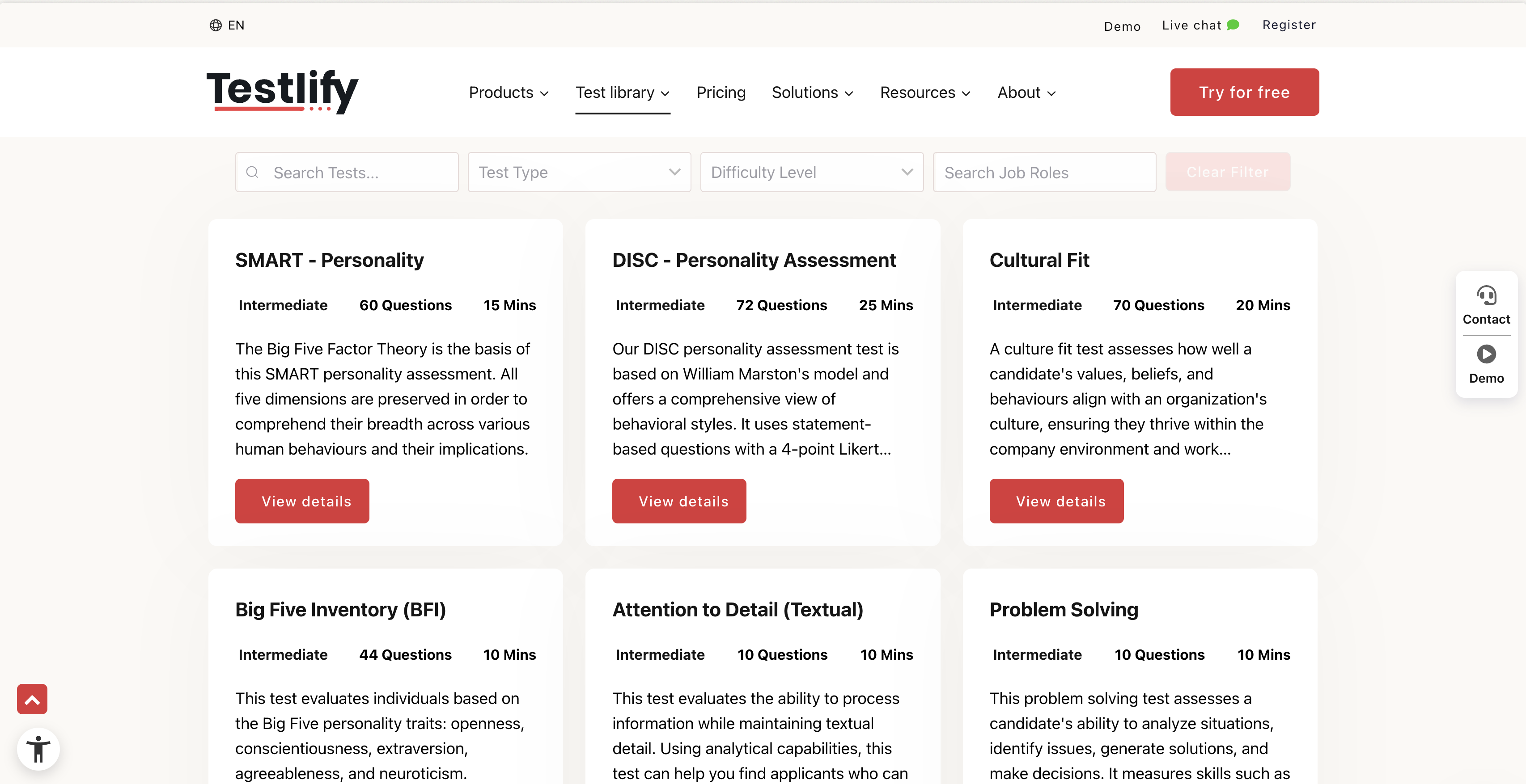 Testlify test library