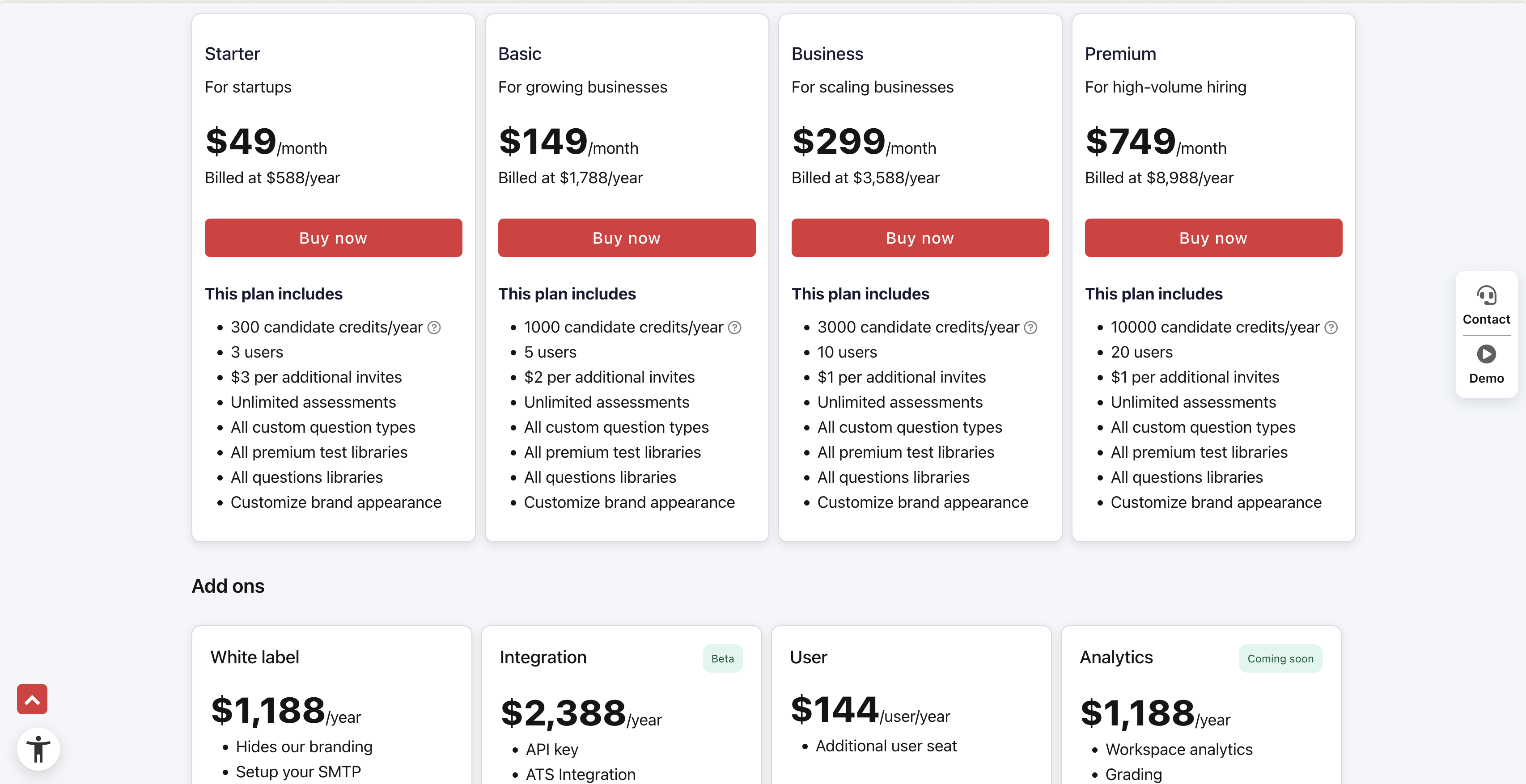 Testlify Pricing