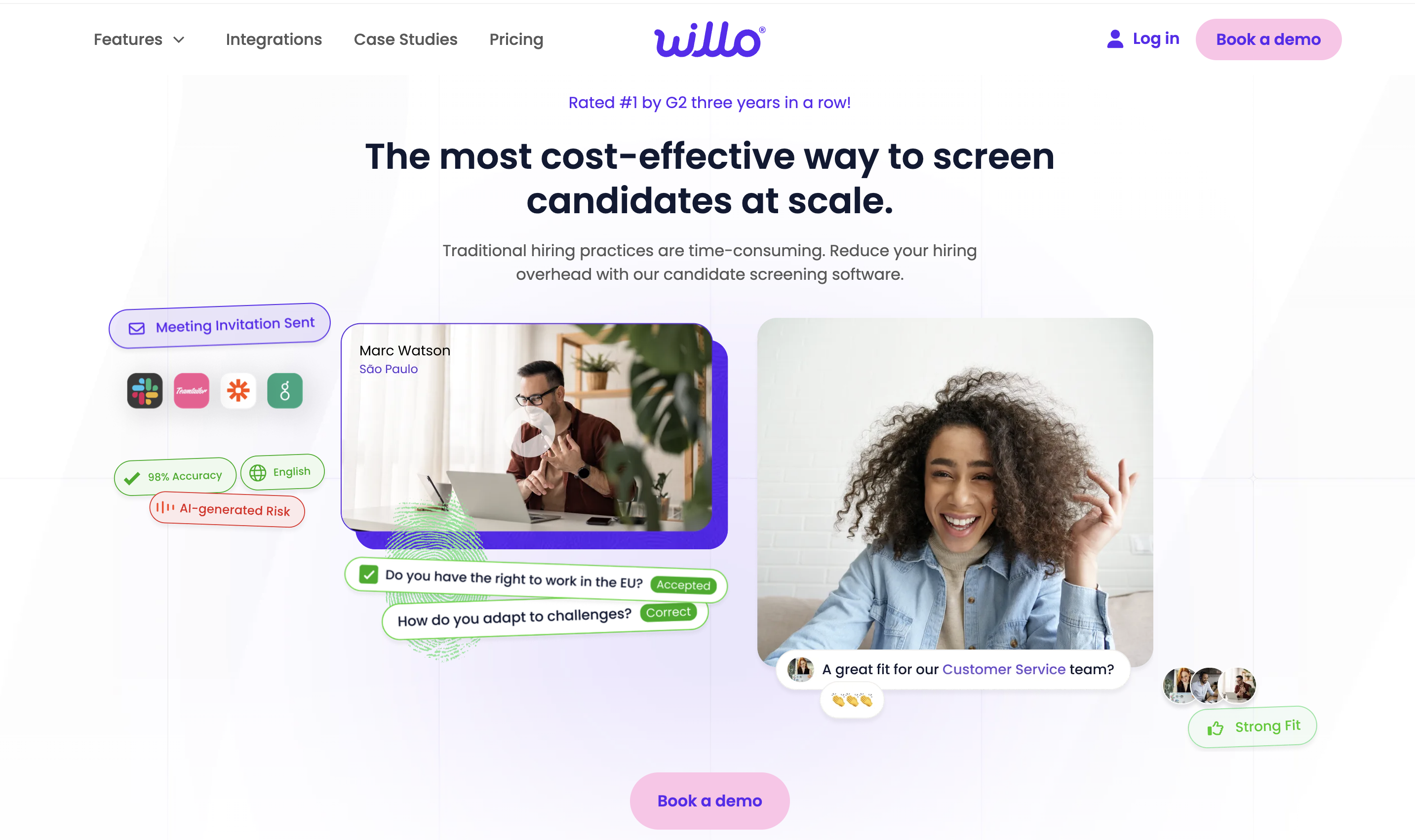 Willo landing page