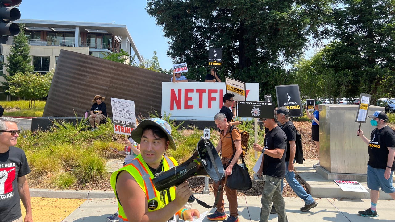 Actors protesting against AI